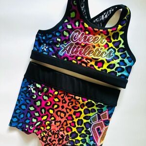 ✨SOLD✨ Cheer Athletics Rainbow Leopard Print Set
